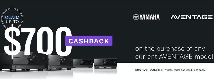 Yamaha Aventage Cashback offer at Melbourne Hi Fi