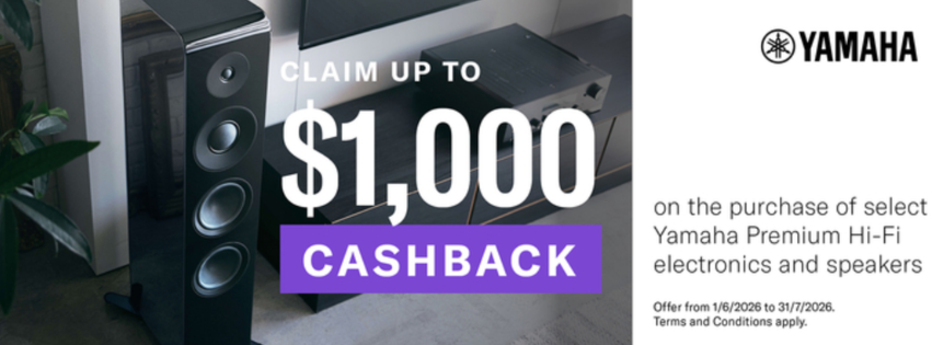 Yamaha Premium Hi Fi Cashback offer at Melbourne Hi Fi