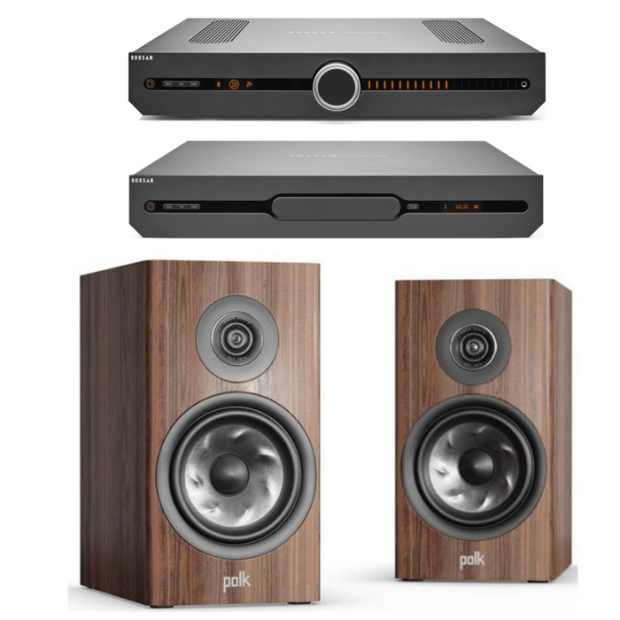 Roksan Attessa CD Transport and Streaming Amplifier with Polk R200 Speakers and cables Pack