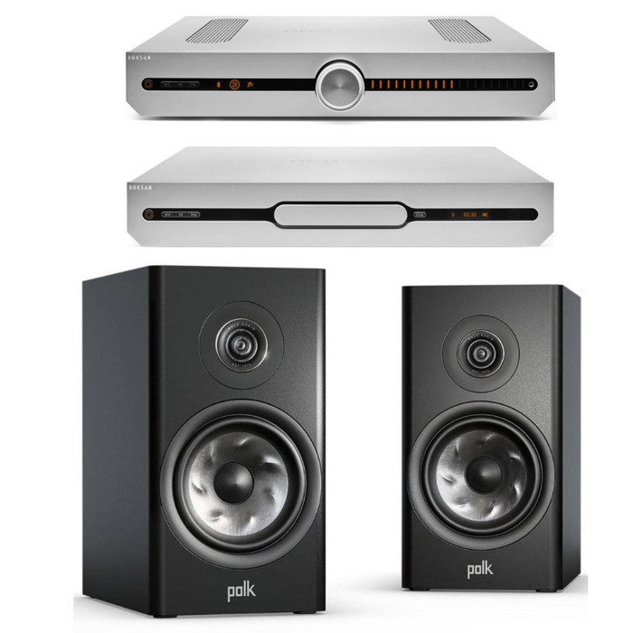 Roksan Attessa CD Transport and Streaming Amplifier with Polk R200 Speakers and cables Pack