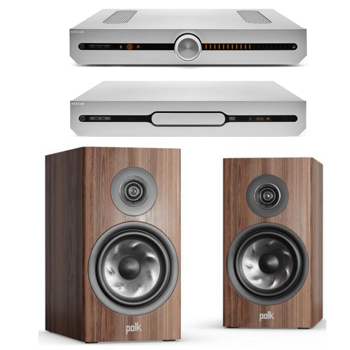Roksan Attessa CD Transport and Streaming Amplifier with Polk R200 Speakers and cables Pack
