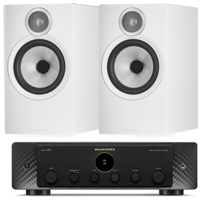Bowers & Wilkins 606 S3 Bookshelf Speakers and Marantz Model 60n Amplifier Package