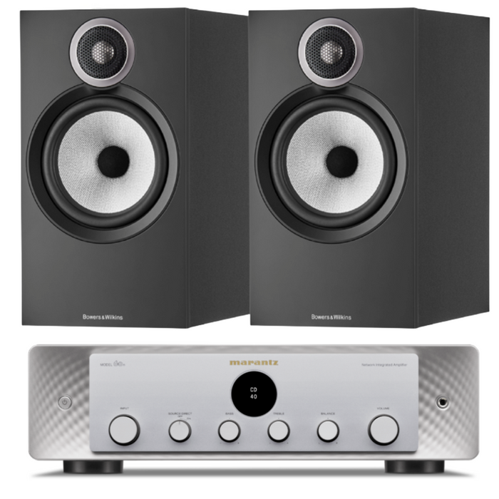 Bowers & Wilkins 606 S3 Bookshelf Speakers and Marantz Model 60n Amplifier Package