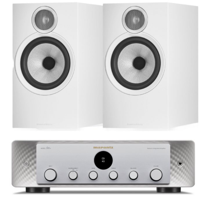 Bowers & Wilkins 606 S3 Bookshelf Speakers and Marantz Model 60n Amplifier Package