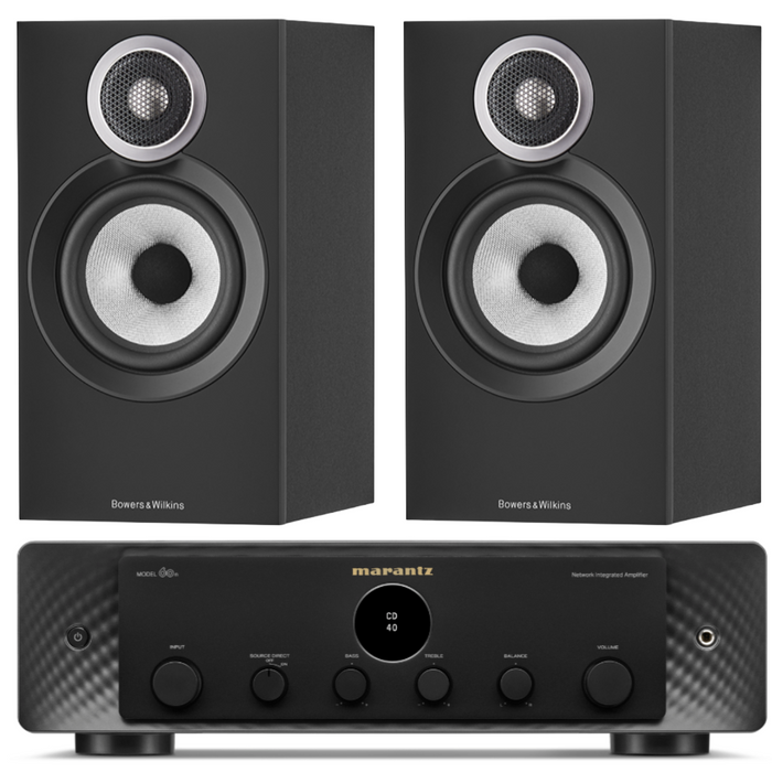 Bowers & Wilkins 607 S3 Bookshelf Speakers and Marantz Model 60n Amplifier Package