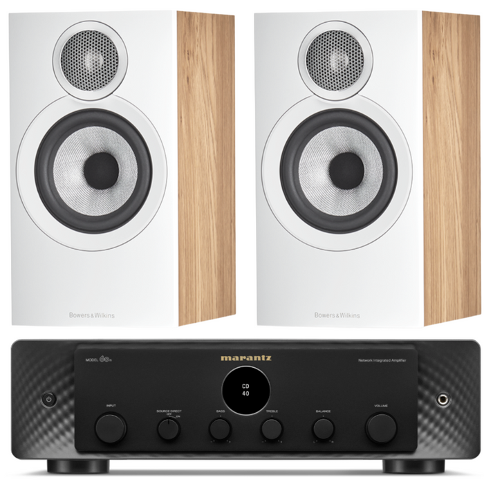 Bowers & Wilkins 607 S3 Bookshelf Speakers and Marantz Model 60n Amplifier Package