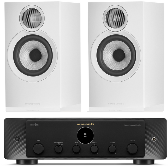Bowers & Wilkins 607 S3 Bookshelf Speakers and Marantz Model 60n Amplifier Package