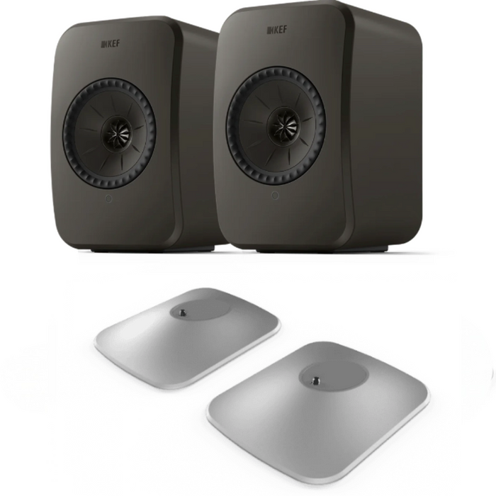 KEF LSX II LT Wireless Bookshelf Speakers and P1 Desk Pad Bundle