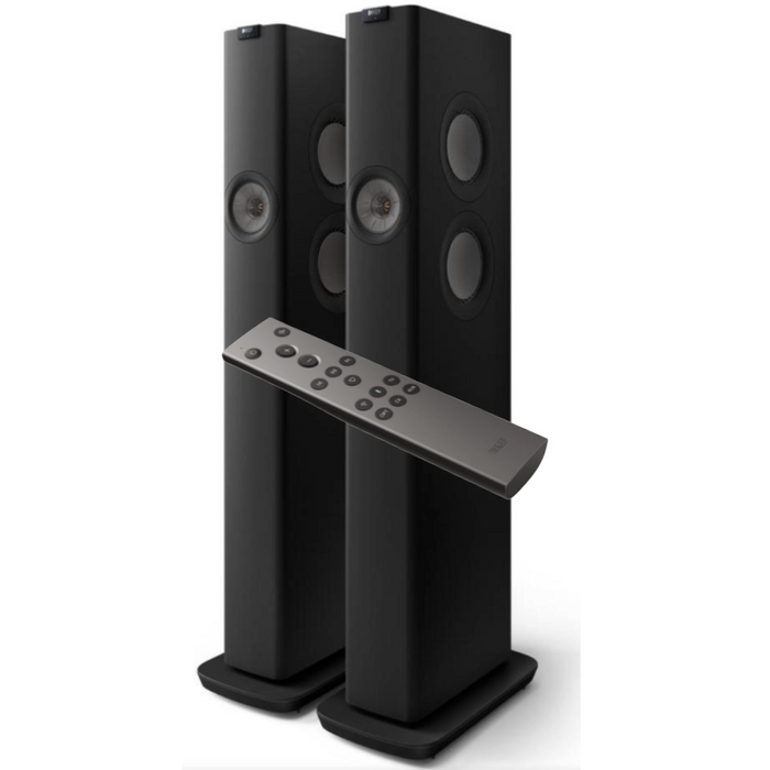 KEF LS60 Wireless Floorstanding Speakers and KEF C3 Remote