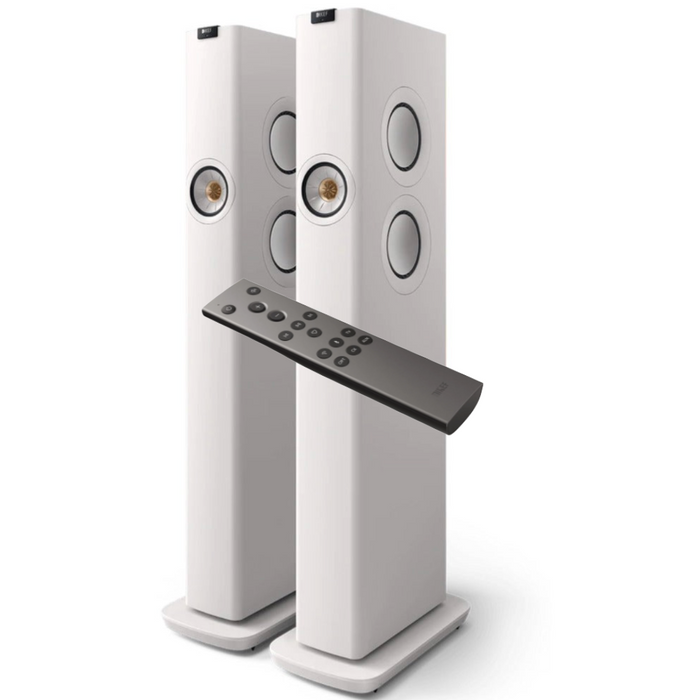 KEF LS60 Wireless Floorstanding Speakers and KEF C3 Remote
