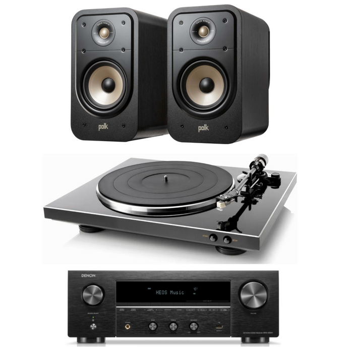 Polk ES20 Speakers, Denon DRA-900H and DP-300 Turntable Package