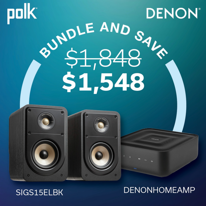 Polk Audio ES15 Bookshelf Speakers and Denon Home Amp Package|Melbourne Hi Fi1