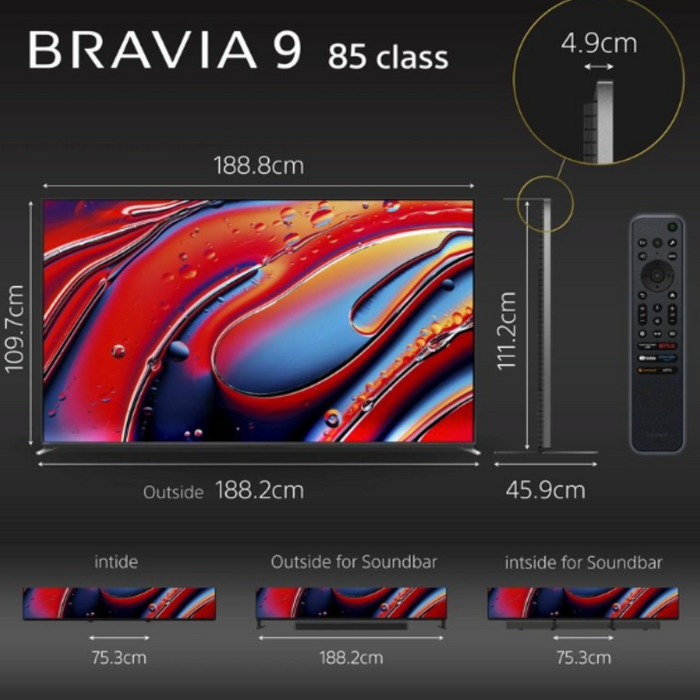 Sony Bravia 9 85 inch XR Mini LED 4K Google TV