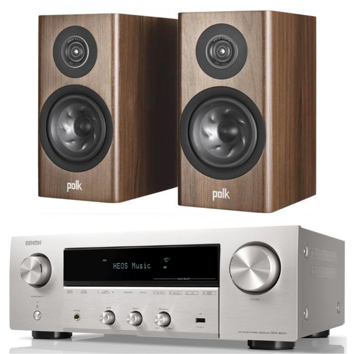 Polk R100 Bookshelf Speakers and Denon DRA-900H Package