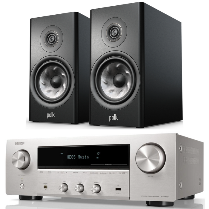 Polk R100 Bookshelf Speakers and Denon DRA-900H Package