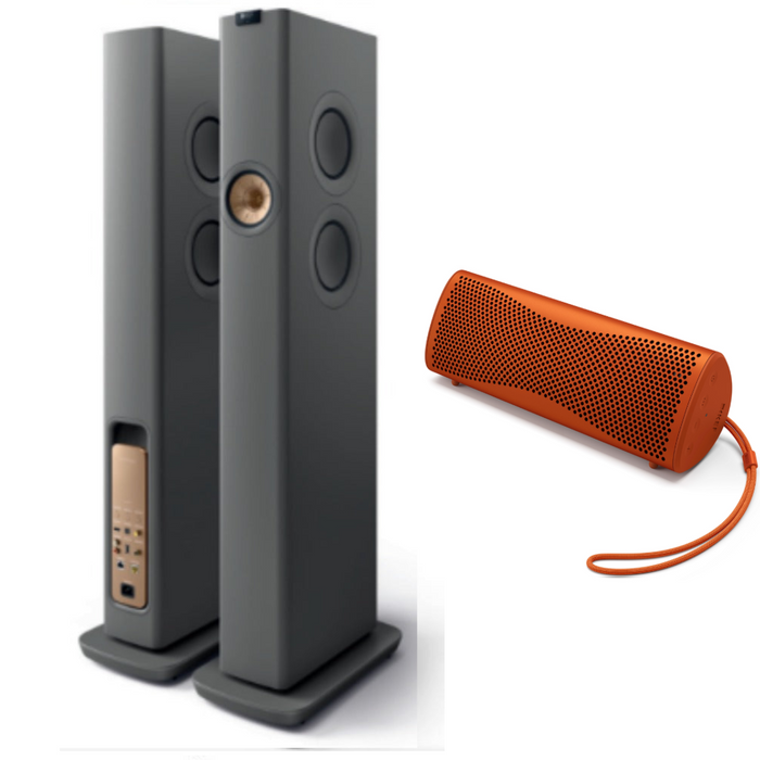 KEF LS60 Wireless Floorstanding Speakers and KEF Muo speaker bundle