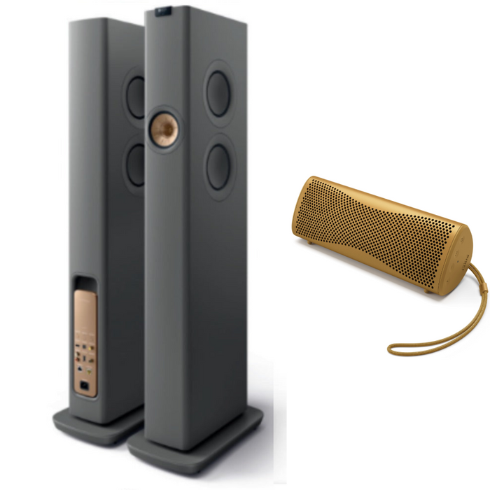 KEF LS60 Wireless Floorstanding Speakers and KEF Muo speaker bundle