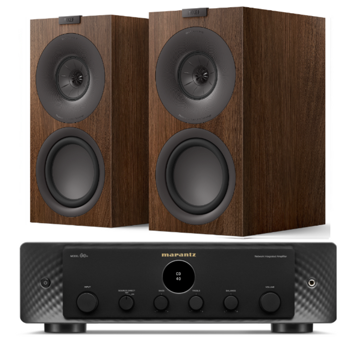 KEF Q Concerto Meta Bookshelf Speakers and Marantz Model 60n Amplifier Package