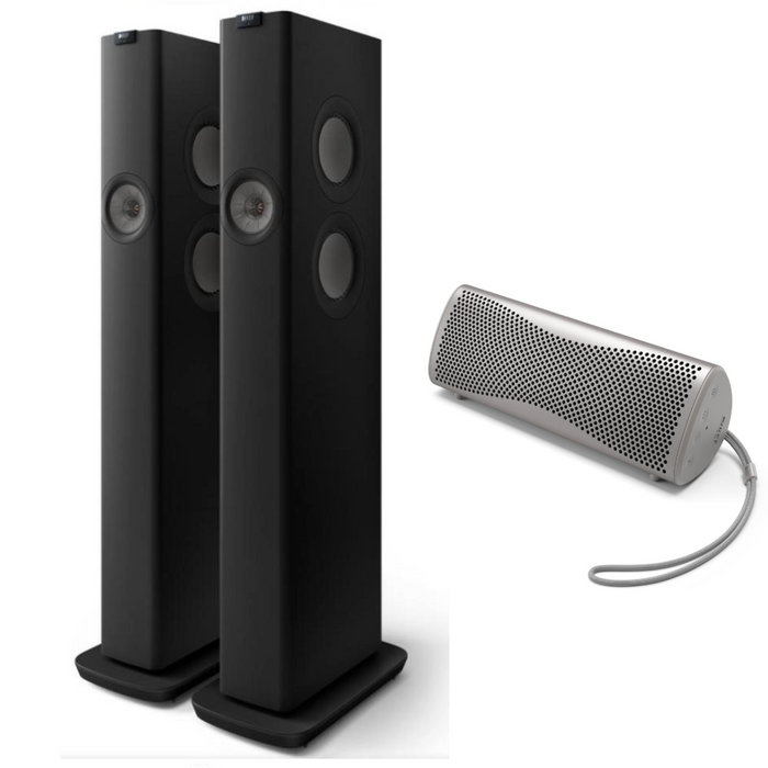 KEF LS60 Wireless Floorstanding Speakers and KEF Muo speaker bundle