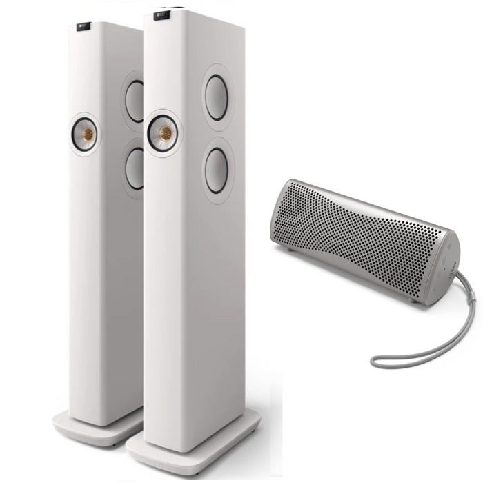 KEF LS60 Wireless Floorstanding Speakers and KEF Muo speaker bundle
