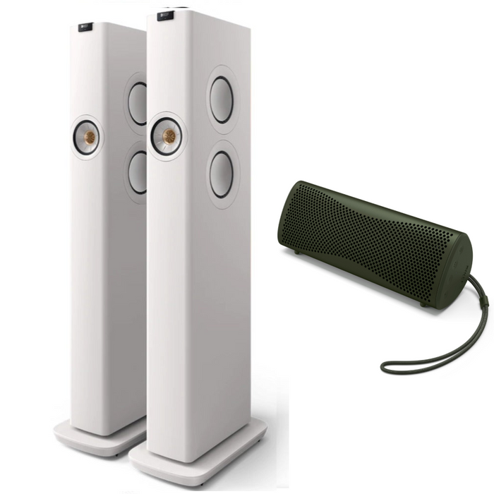 KEF LS60 Wireless Floorstanding Speakers and KEF Muo speaker bundle