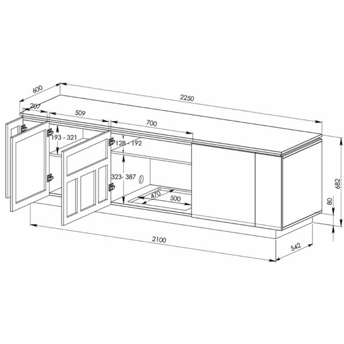 Tauris Broadway 2250 TV Cabinet Black