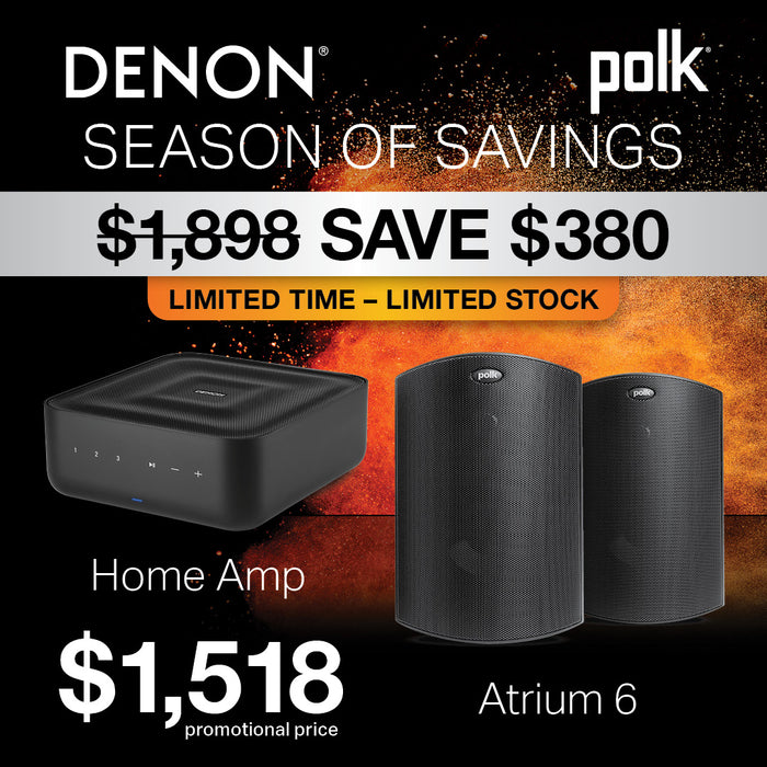 Denon Home Amp and Polk Audio Atrium 6 Outdoor Speaker Pack
