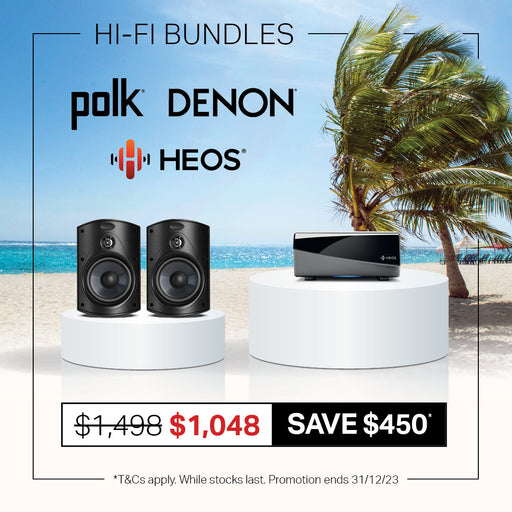 Denon|Heos Amp HS2 and Polk Audio Atrium 4 Outdoor Speaker Package|Mel1