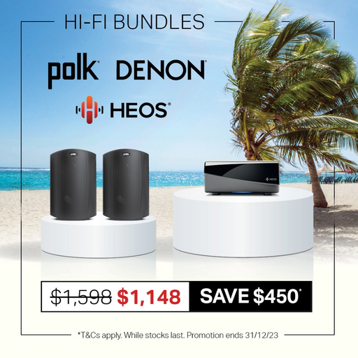 Denon Heos Amp HS2 and Polk Audio Atrium 5 Outdoor Speaker Package|Melbourne Hi Fi1