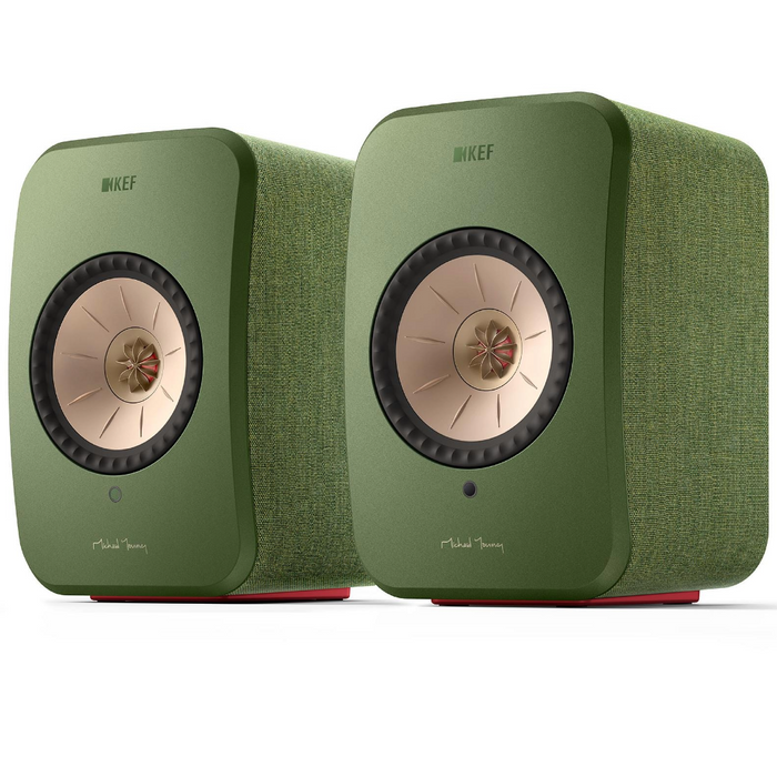 KEF LSX II Bookshelf Speakers and KEF P1 Desk Pad Bundle