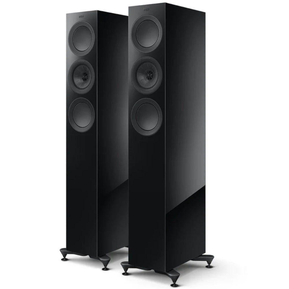 KEF | R5 Meta Floorstanding Speakers Black Gloss Open Box | Melbourne Hi Fi